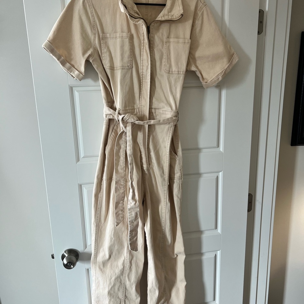 Skies Are Blue Cream Jumpsuit